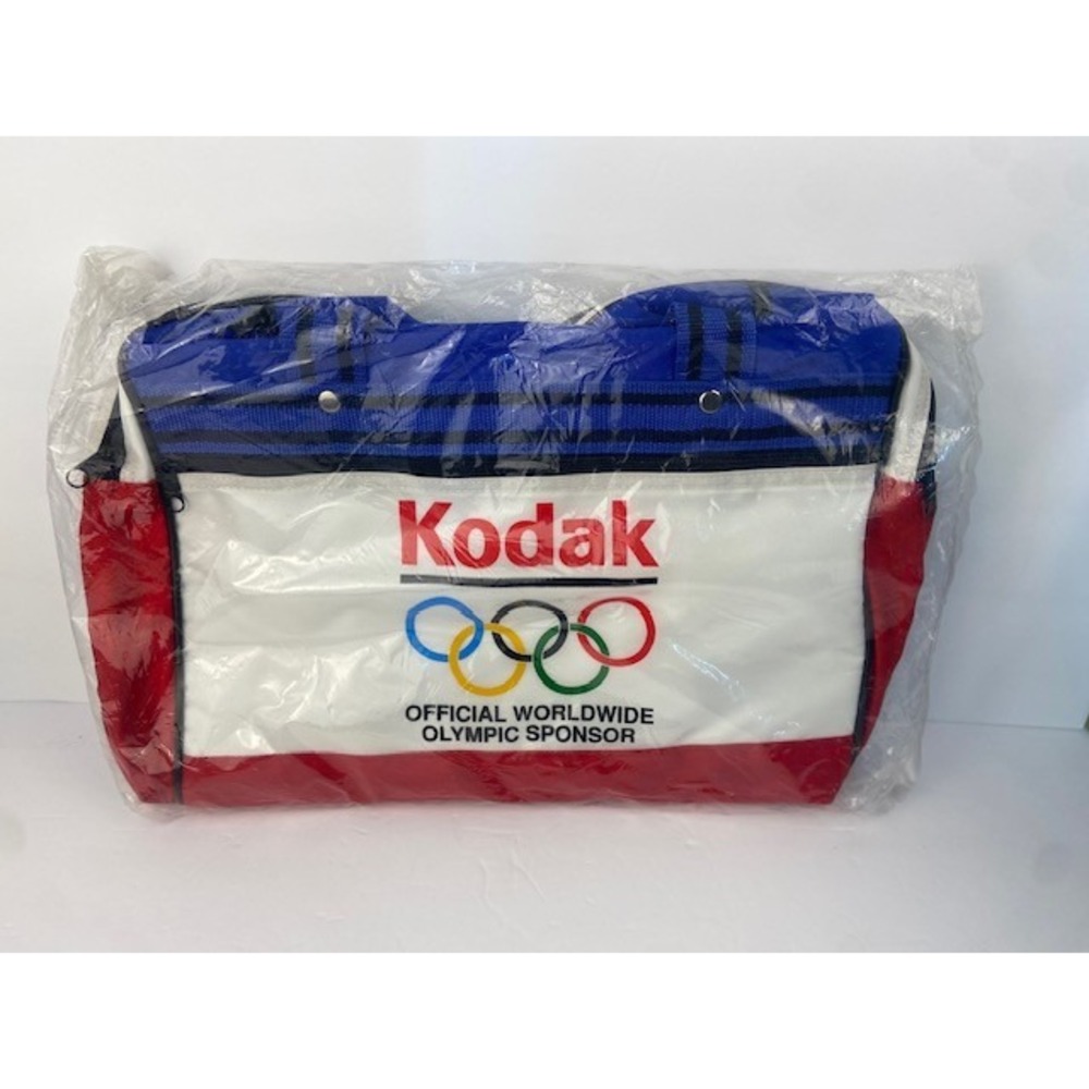 Vintage Kodak Olympic Sponsor Duffel Bag Red White Blue Nylon Travel Gym Bag